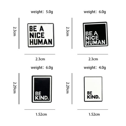 Black & White Square Dripping-Oil Alloy Fashion Badge