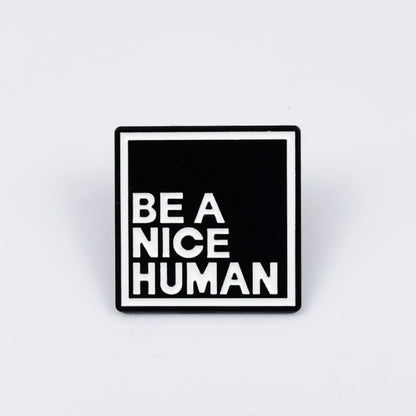 Black & White Square Dripping-Oil Alloy Fashion Badge