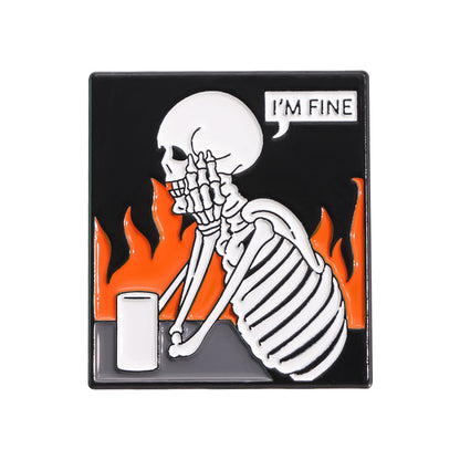 Creative Skull Cartoon Halloween Brooch – Unique & Fun Design
