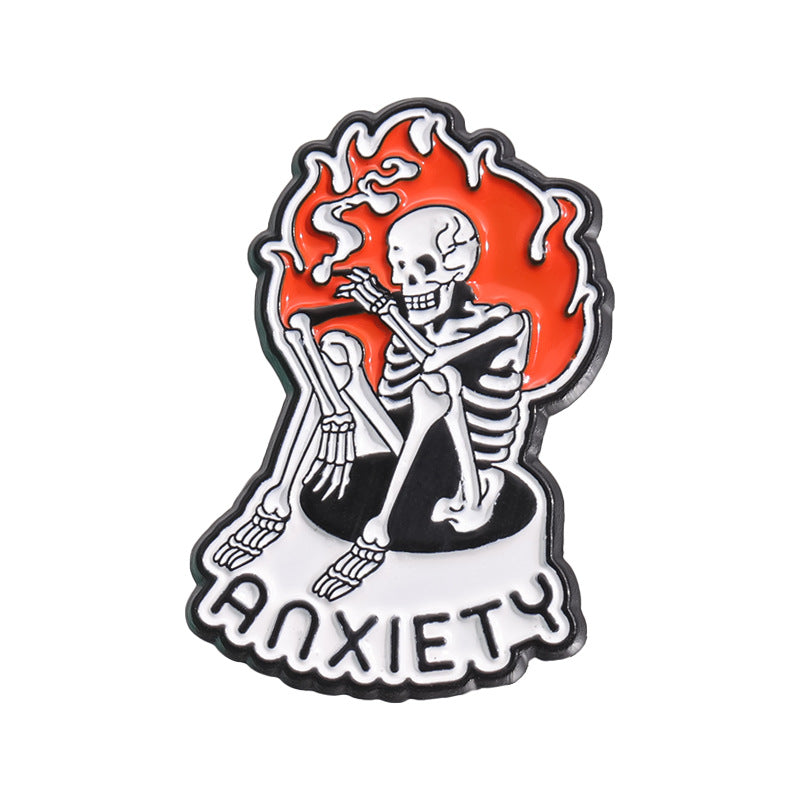 Creative Skull Cartoon Halloween Brooch – Unique & Fun Design