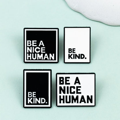 Black & White Square Dripping-Oil Alloy Fashion Badge