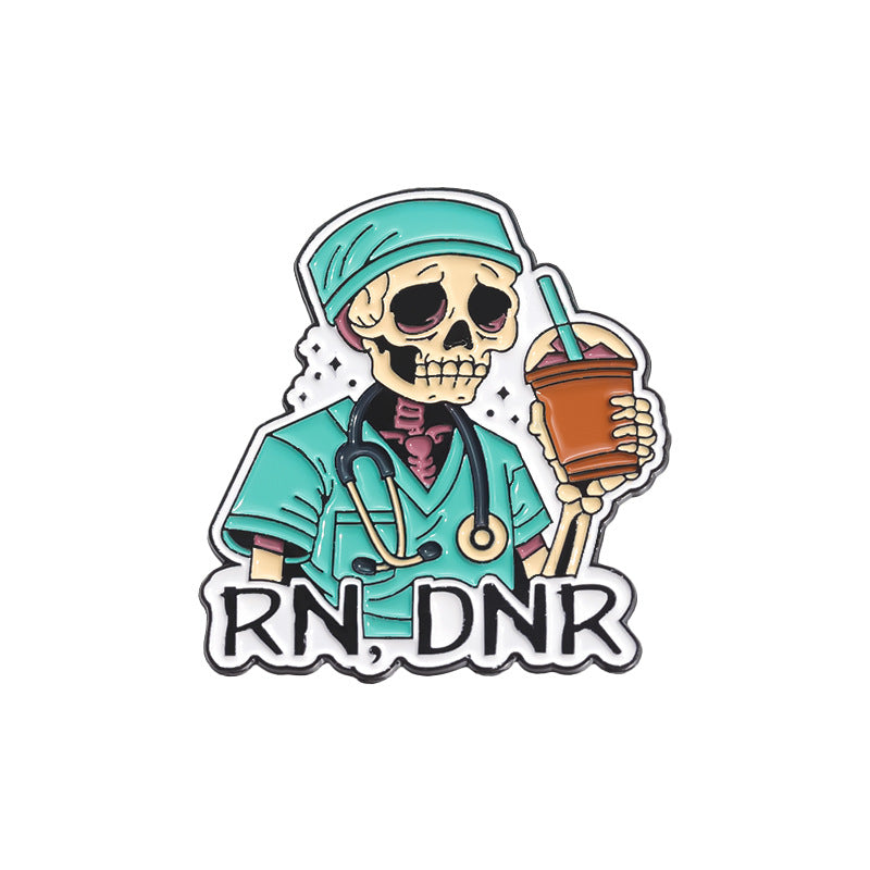 Creative Skull Cartoon Halloween Brooch – Unique & Fun Design