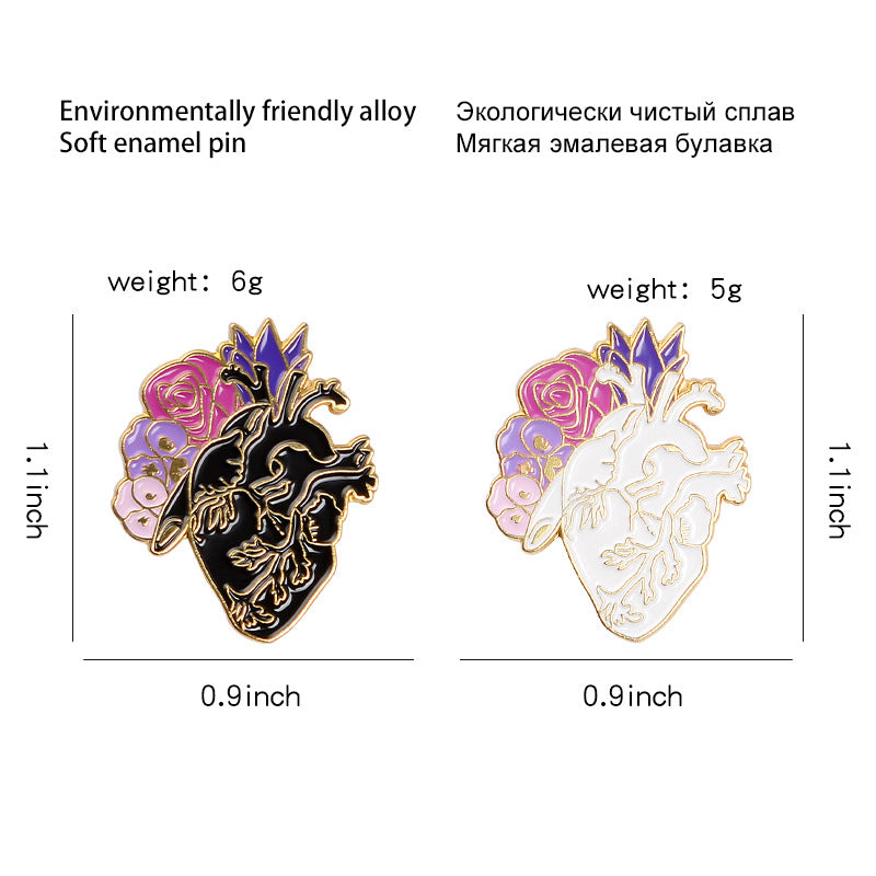 Elegant Heart-Shaped Brooches for Men and Women