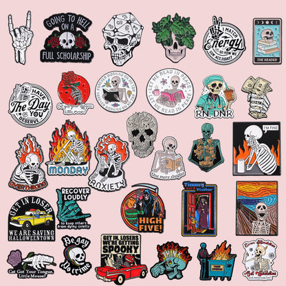 Creative Skull Cartoon Halloween Brooch – Unique & Fun Design