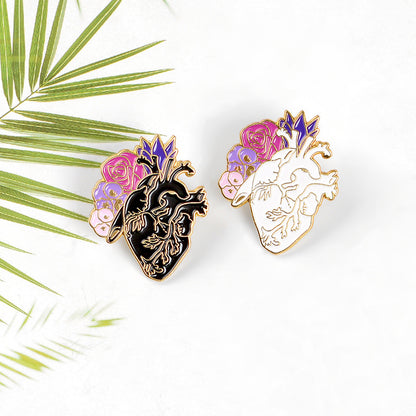 Elegant Heart-Shaped Brooches for Men and Women