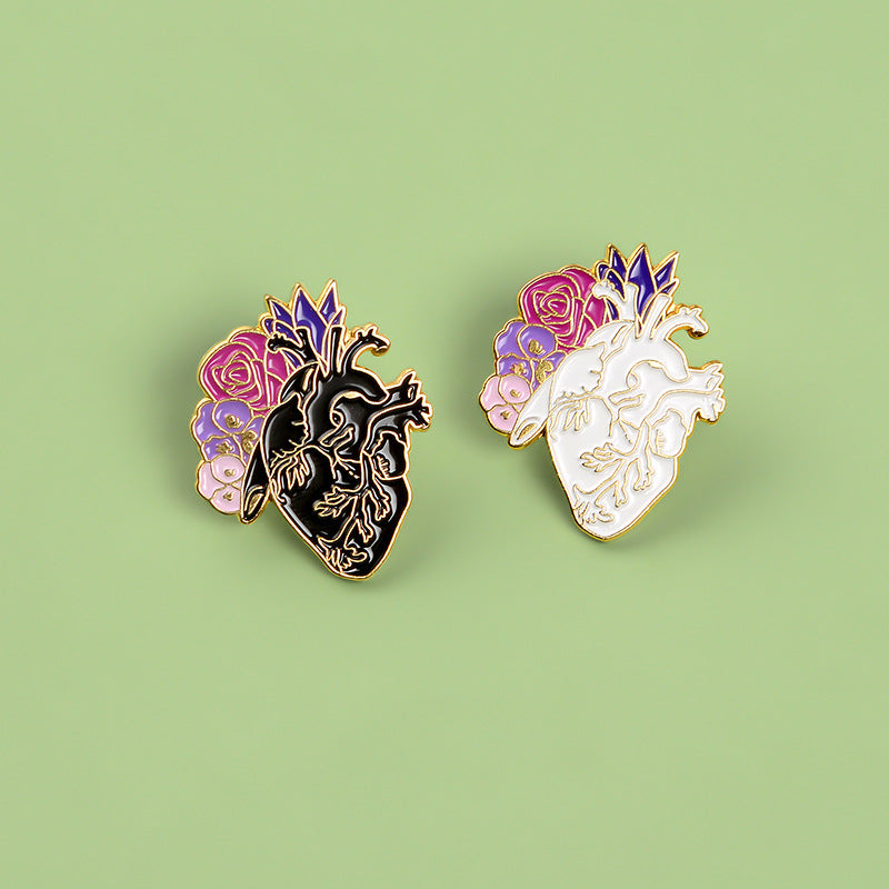 Elegant Heart-Shaped Brooches for Men and Women