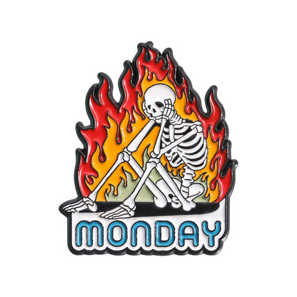 Creative Skull Cartoon Halloween Brooch – Unique & Fun Design