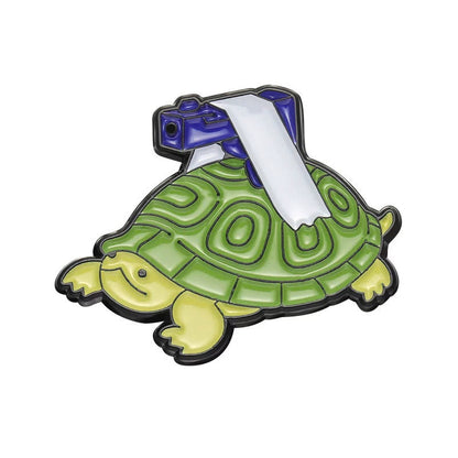 Turtle Dinosaur Brooch Lapel Pin Metal Badge