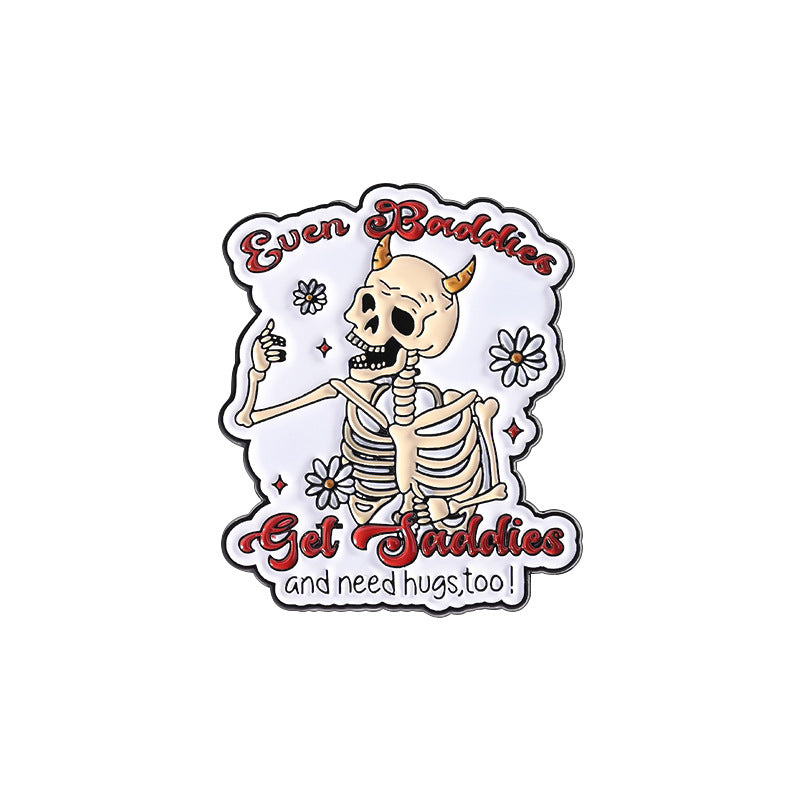 Creative Skull Cartoon Halloween Brooch – Unique & Fun Design