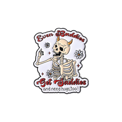 Creative Skull Cartoon Halloween Brooch – Unique & Fun Design