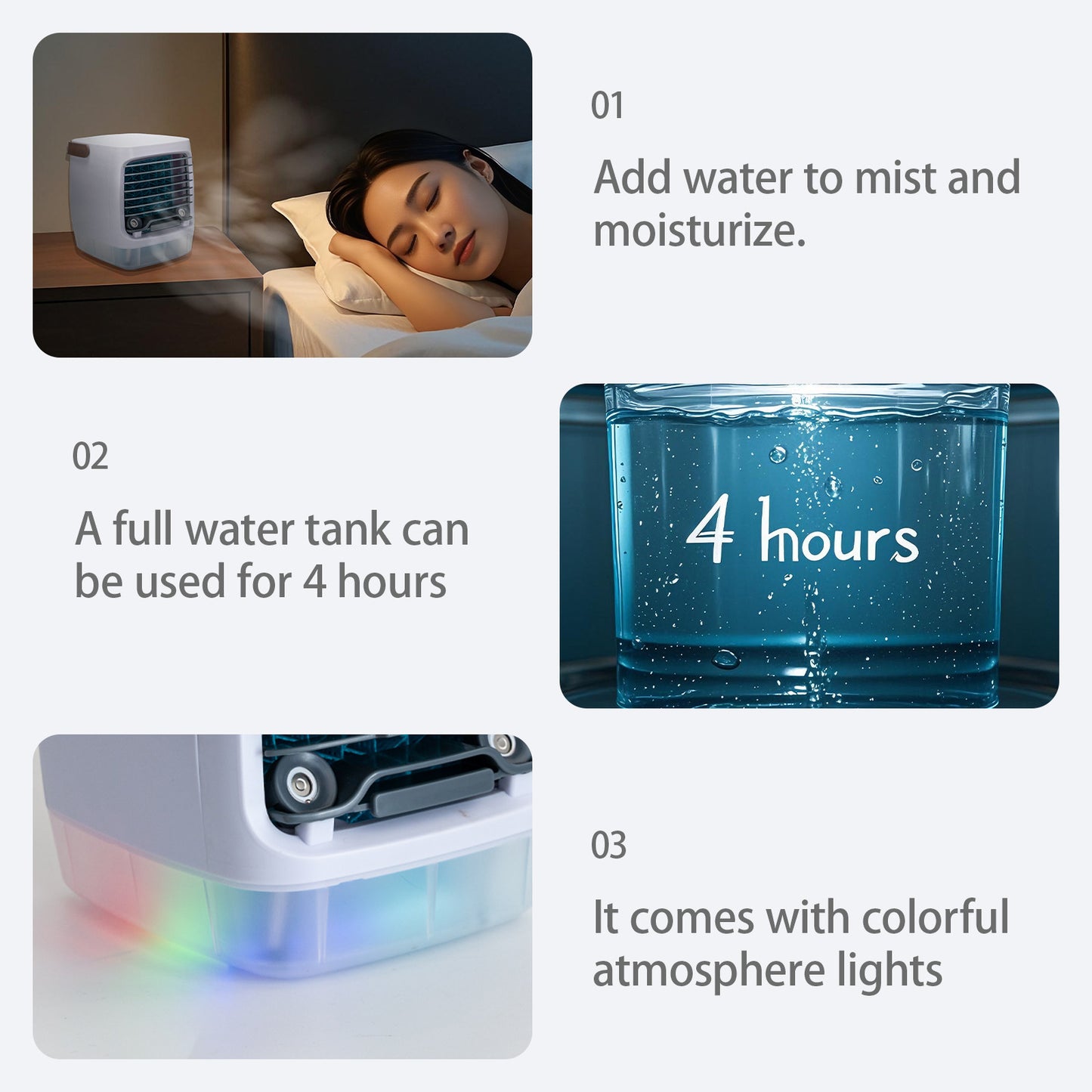 Mini Household Desk Air Conditioner Little Fan USB Charging Cold Fan